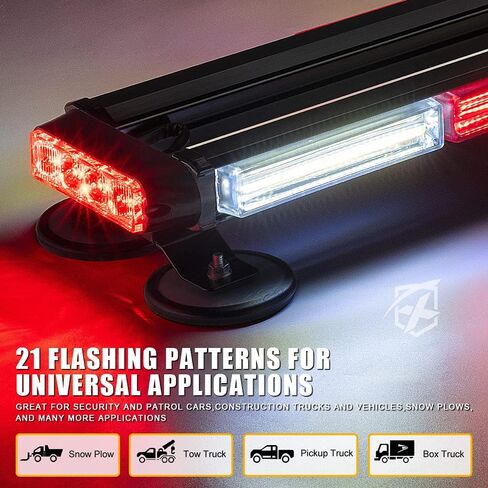 Xprite 26 "LED LED Strobe Rrofe -Rrowing Light Light ، مصابيح سلامة منارة مزدوجة الجانبية مع مركبات الطوارئ سيارات الإطفاء الشاحنات الأمن المروري الأبيض والأحمر in Kuwait