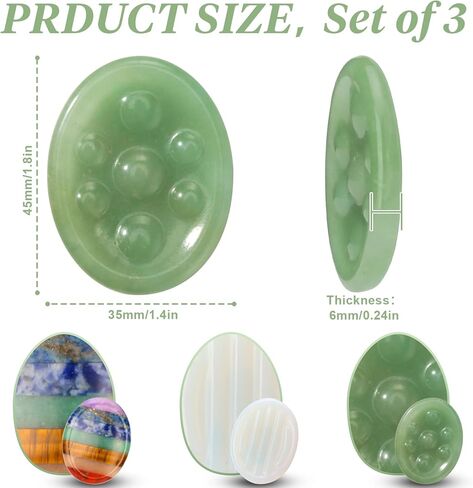 3 Pcs Thumb Worry Stones Dot Rose Quartz Chakra Striped Opalite Anxiety Palm Stone Crystal Hand-Carved Healing Stones with 3 Kraft Cards Grounding Soothing Stones for Anxiety for Relief Meditation in Kuwait