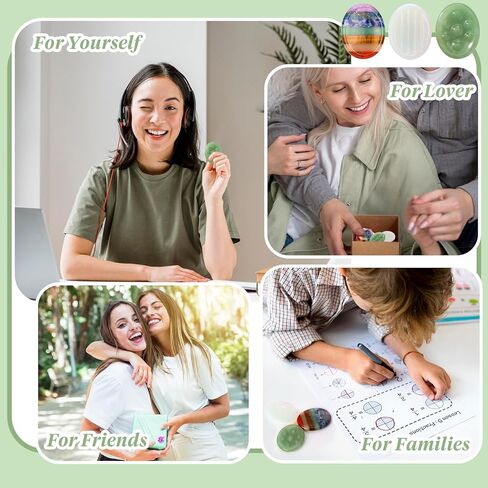 3 Pcs Thumb Worry Stones Dot Rose Quartz Chakra Striped Opalite Anxiety Palm Stone Crystal Hand-Carved Healing Stones with 3 Kraft Cards Grounding Soothing Stones for Anxiety for Relief Meditation in Kuwait