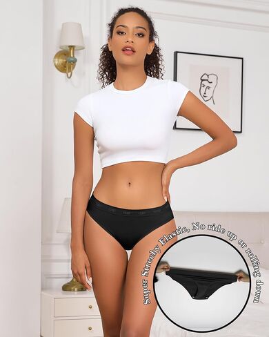 Women's Bikini Underwear Seamless High Cut Cheeky Hipster Panties for Women Pack of 6 Low Rise Briefs in Saudi Arabia