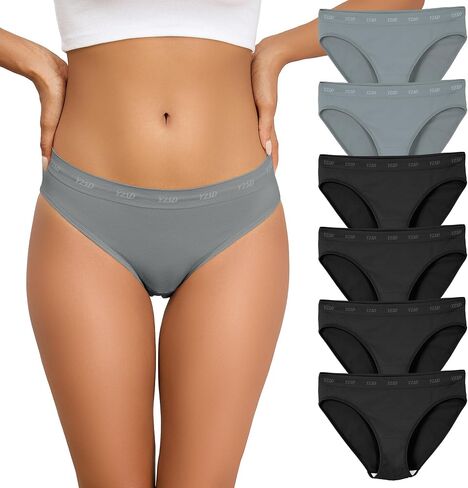 Women's Bikini Underwear Seamless High Cut Cheeky Hipster Panties for Women Pack of 6 Low Rise Briefs in Saudi Arabia