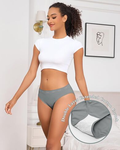 Women's Bikini Underwear Seamless High Cut Cheeky Hipster Panties for Women Pack of 6 Low Rise Briefs in Saudi Arabia