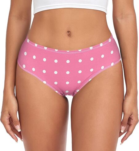 DOMIKING Rainbow Polka Dots Womens Underwear Stretch Bikini Panties Soft Briefs for Girls Women Teen in Kuwait