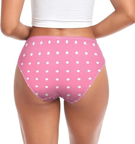 DOMIKING Rainbow Polka Dots Womens Underwear Stretch Bikini Panties Soft Briefs for Girls Women Teen in Kuwait