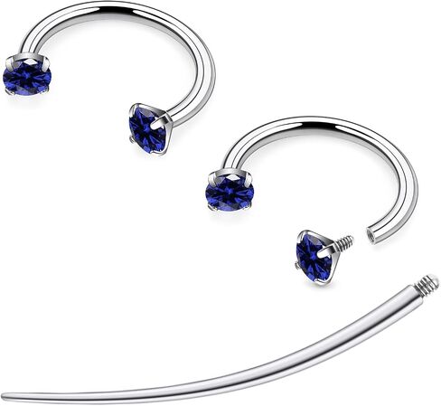 F136 Titanium 16g 8/10mm 10 Colors CZ Horseshoe Septum Lip Rings Cartilage Piercings Jewelry Forward Helix Tragus Daith Earrings for Women Men in Kuwait