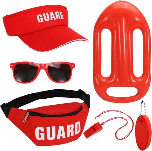 TTQ 6Pcs Guard Costume Set Include Guard Hat Fanny Pack Sunglasses Inflatable Float Whistle with Lanyard and Keychain in Kuwait