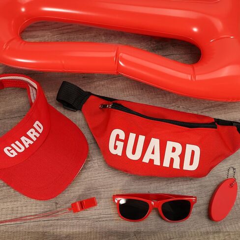 TTQ 6Pcs Guard Costume Set Include Guard Hat Fanny Pack Sunglasses Inflatable Float Whistle with Lanyard and Keychain in Kuwait
