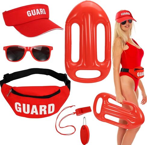 TTQ 6Pcs Guard Costume Set Include Guard Hat Fanny Pack Sunglasses Inflatable Float Whistle with Lanyard and Keychain in Kuwait