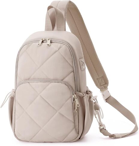 Wandering Nature Sling Bag for Women Lightweight Quilted Crossbody Bag Fits for 11" iPad with Breathable Back Panel Anti Theft Pocket Padded Strap USB Charge Port, Ideal for Travel, Daily Use in Saudi Arabia