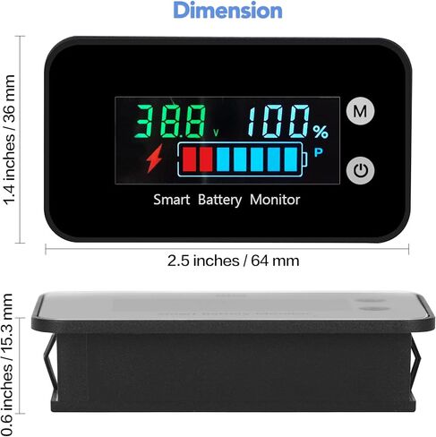 ترقية مراقبة بطارية IPX7 مقاومة للماء ، 12V 24V 36V 48V 60V 72V اختبار البطارية للسيارة ، عربة الجولف ، RV ، القارب. in Kuwait
