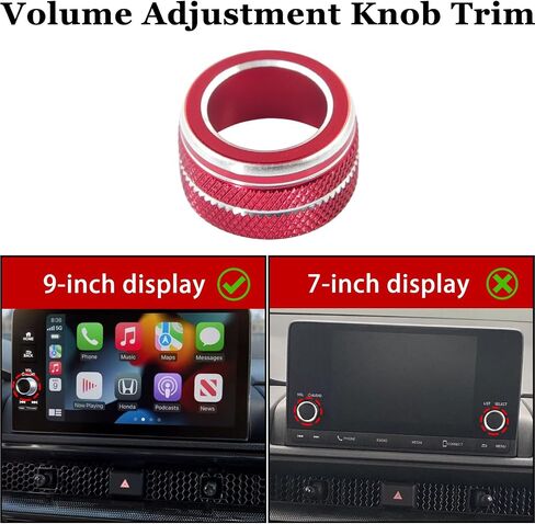 Air Conditioning Vent Knob Cover for Honda Civic Accessories 2022-2024 2025, for CRV 2023 2024 2025 Start Stop Push Button Ring, Vent Lever Trim, AC Switch/Volume Knob Cover (9pcs, Red) in Saudi Arabia