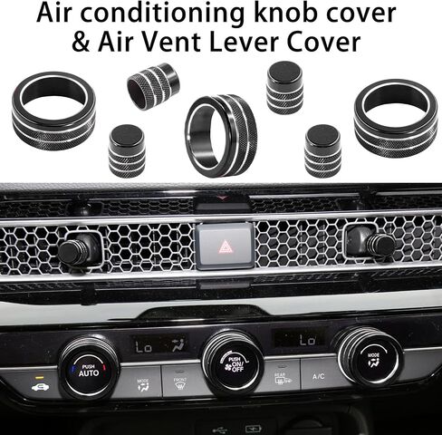 Air Conditioning Vent Knob Cover for Honda Civic Accessories 2022-2024 2025, for CRV 2023 2024 2025 Start Stop Push Button Ring, Vent Lever Trim, AC Switch/Volume Knob Cover (9pcs, Red) in Saudi Arabia