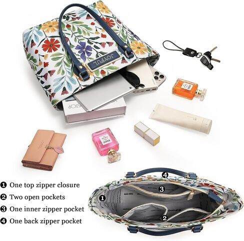 Tote bags for women, tote purse, nylon tote bag, with zipper and pockets, waterproof in Saudi Arabia