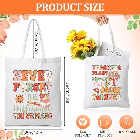 Chunful 10 Pack Teacher Bags Bags Press Presamptiation Gifts Bulk Inspirational for Women Christmas Gift Facs Rainbow Facs in Kuwait
