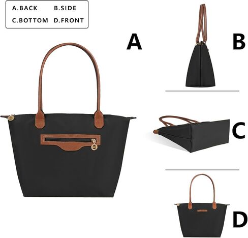Waterproof Nylon Tote bag for Women Lightweight Designer Handbag with Zipper Stylish and Durable Purse in Saudi Arabia