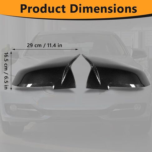Replacement Wing Mirror Covers ABS Stylish Design Easy Installation Scratch - Resistants Exterior Accessories for B M W 1 2 3 4 Series X1 F20 F22 F23 F30 F31 F32 F33 (Carbon Fiber Pattern) in Kuwait