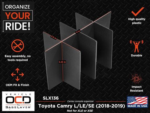 OCD للمركبة - منظم وحدة التحكم المركزية لسيارة Toyota Camry XLE/XSE (2018-2025) وLE/SE (2020-2025) - صنع في الولايات المتحدة الأمريكية - SLX137 in Saudi Arabia