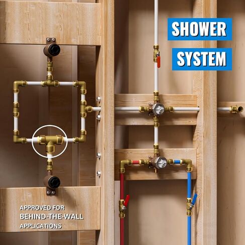 SUNGATOR Push Fitting Set, 1/2 Inch Plumbing Fitting Elbow (5 PCS), 3/4 Inch Plumbing Fitting Elbow (3 PCS), No Lead Brass Push to Connect Pex, Copper, CPVC, with 2 Disconnect Clips, Pack of 8 in Saudi Arabia