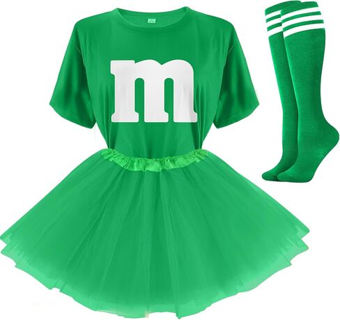 Letter M Halloween Costumes Tutu Skirts,Women Team Group T-Shirt,Candy Costume for Halloween Christmas in Kuwait