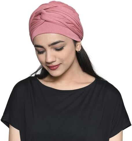 Women's Bamboo Viscose Sleep Cap with Pleated Tail Mantra Headwear in Saudi Arabia