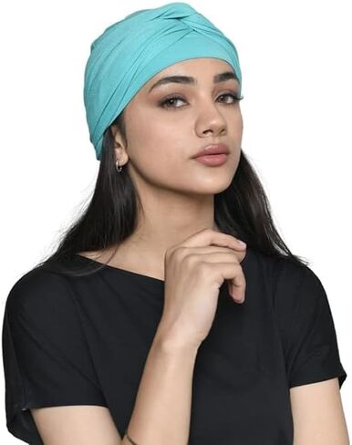 Women's Bamboo Viscose Sleep Cap with Pleated Tail Mantra Headwear in Saudi Arabia