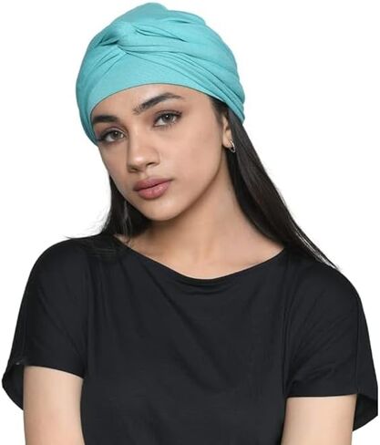 Women's Bamboo Viscose Sleep Cap with Pleated Tail Mantra Headwear in Saudi Arabia