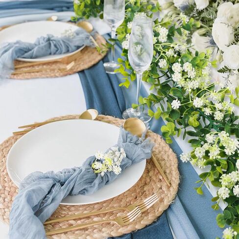6FT Eucalyptus Garland with Flowers, 4 Pack Greenery Hanging Faux Eucalyptus Garland Suitable for Table Wedding Backdrop Arch Wall Party Spring UV Protected Indoor Outdoor Decorations in Saudi Arabia