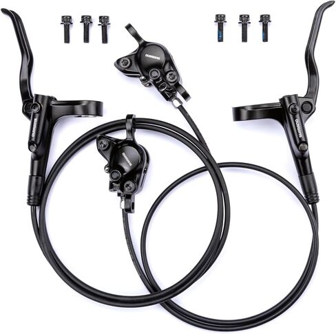 Acciaiie Shimano MT200 Hydraulic Brakes, 2 Piston Left Front 800mm Right Rear 1500mm with Rear is/PM Adapter MTB Hydraulic Brakes, Dual Disc Brakes Fit 160mm / 180mm Rotors Hydraulic Disc Brakes in Kuwait