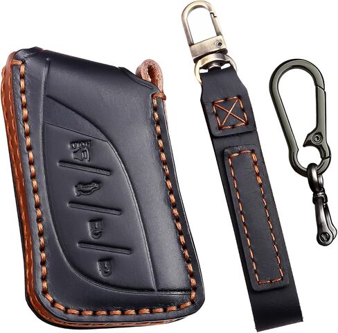 2018-2025 Leather Key Fob Cover, Compatible with Lexus ES LS LC RX NX LX TX GX Series etc, No Screw Design Key Holder Protector (Black) in Saudi Arabia