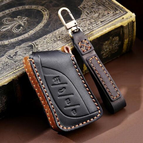 2018-2025 Leather Key Fob Cover, Compatible with Lexus ES LS LC RX NX LX TX GX Series etc, No Screw Design Key Holder Protector (Black) in Saudi Arabia