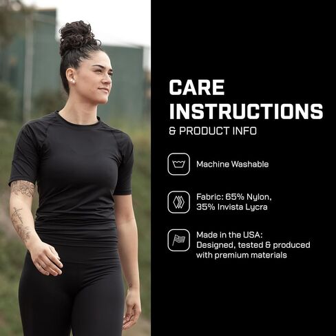 Women's Active Hybrid Ax/Rx Short Sleeve Compression Shirt – 360° Compression for Recovery & Performance – Made in USA in Saudi Arabia