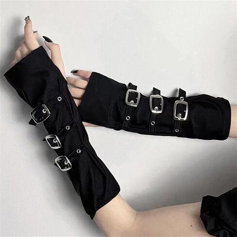 TOMETO STAR Goth Arm Warmers Women Punk Grunge Y2k Harajuku Rave Emo Japanese in Kuwait