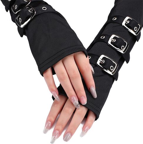 TOMETO STAR Goth Arm Warmers Women Punk Grunge Y2k Harajuku Rave Emo Japanese in Kuwait