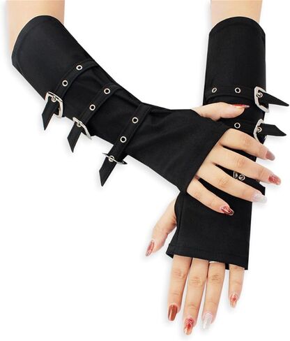 TOMETO STAR Goth Arm Warmers Women Punk Grunge Y2k Harajuku Rave Emo Japanese in Kuwait