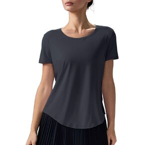 altiland Curved-Hem Workout T Shirt for Woman, Ultra-Soft Quick Dry Athletic Tee Yoga Running Short Sleeve Tops Relaxed-Fit
