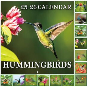 2025 Wall Calendar - Calendar 2025, Jan. 2025 - Dec. 2025, Hummingbirds Calendar 2025,12" x 24" 2025 Wall Calendar (open),Calendars with Unruled Blocks, Thick Paper - Hummingbirds