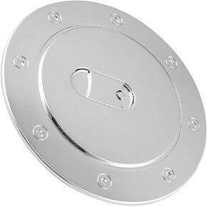 Gas Tank Door Cover for 1999-2006 Chevy Silverado Chevy Suburban Tahoe Avalanche GMC Sierra, Silver Chrome Fuel Filler Door Cover