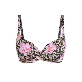 ZAFUL Women Twist Front Underwire Bikini Top Push Up Lace Up Swimsuit Tops Bra Padded Bathing Suit Tops