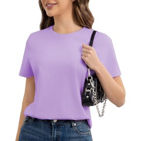Cotton Short Sleeve T Shirts for Women Basic Tee Tshirts Plain Casual Summer Tops in Saudi Arabia