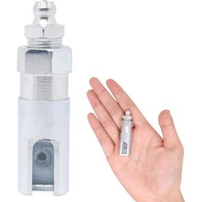 Grease Gun Coupler 1/8 inch NPT Threads, Push-on Slotted 90 Degree Grease Coupler Adapter Set 2.1Inch Grease Gun Fittings