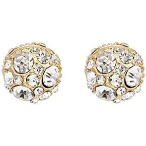 Luxury Crystal & Cubic Zirconia Stud Earrings for Women – Vintage Round Rhinestone Clip-On Earrings, Elegant No-Piercing Magnetic Ear Studs for Weddings, Parties & Daily Wear