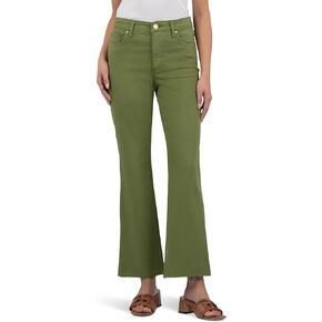 KUT from the Kloth Kelsey High-Rise Fab AB Ankle Flare with Raw Hem