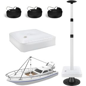 Boat Cover Support Poles, Adjustable Pontoon Boat Cover Support Poles 2 Pack, Aluminum Telescopic Boat Cover Support Systems with Webbing Straps and Weight Bag
