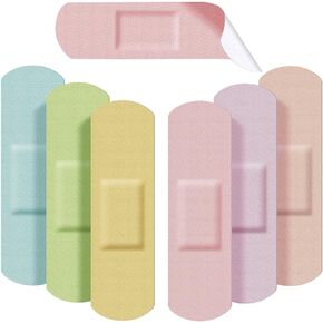 Lounsweer 120 Pcs Kids Bandages Bulk Tie Dye Pastel Colored Bandages for Kid Cute Waterproof Flexible Adhesive Tap Breathable Care for Child Baby Toddler Cut Scrapes Wounds Burn, 10 Style(Tie Dye)