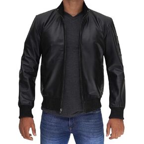 fjackets Bomber Leather Jacket Men Real Lambskin Stylish Leather Flight Jackets For Mens