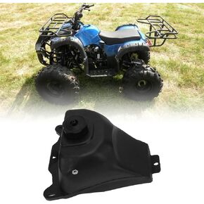 ATVs Gas Fuel Tank, Metal Fuel Gas Tank, Black Fuel Gas Tank with Cap Replacement Cap Fit for 50cc/70cc/90cc/100cc/110cc/125cc Kids