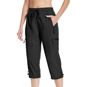 Capri Pants for Women Lightweight Quick Dry Cargo Hiking Pants Capris Joggers Summer with Zipper Pockets