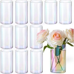 Glass Vase 5pcs Glass Vase Cylinder Vases for Centerpieces Small Flower Glass Vases Clear Vases Home Decor Centerpiece Table Flower Vase Decorations for Wedding Decoration＆Holiday Mixed Sizes Tall