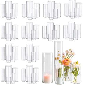 Glass Vase 5pcs Glass Vase Cylinder Vases for Centerpieces Small Flower Glass Vases Clear Vases Home Decor Centerpiece Table Flower Vase Decorations for Wedding Decoration＆Holiday Mixed Sizes Tall in Kuwait