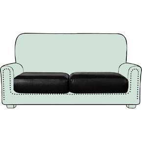Pu Leather Couch Slipcovers ، أغطية مقعد مقعد مقعد مقاومة للماء ، استبدال وسادة Loveseat Loveeat ، واقي الأثاث (عبوة ، شوكولاتة)